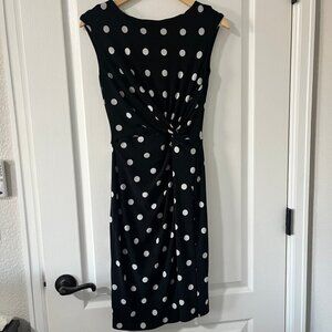Lauren Ralph Lauren Dress Womens Size 4 Black & White Large Polka Dot